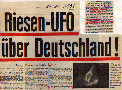 1973-05-Bild-Schlagzeile für Stratosphären-Ballon