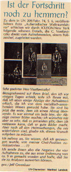 1974-02-Typische DUIST/ICUFON-Märchen wie in diesem Falle über einen Feuerwehrmann