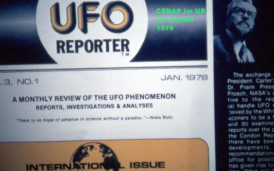 1978-01-CENAP wird als UFO-Forschungsgruppe für Deutschland  im UFO-REPORTER von J.Allen Hynek aufgeführt