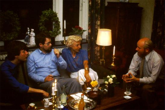 1980-08-k-CENAP/H.Koehler trifft SUFOI-Fu00fchrung: Flemming Ahrenkiel, Karen Linneballe, Peter Hansen