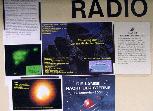 2004-09-ae-Die Lange Nacht der Sterne - Aushang an Radio-Sternwarte