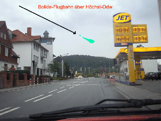 2007-06-cad-Bolide-Flugbahn-Skizze über Höchst-Odenwald