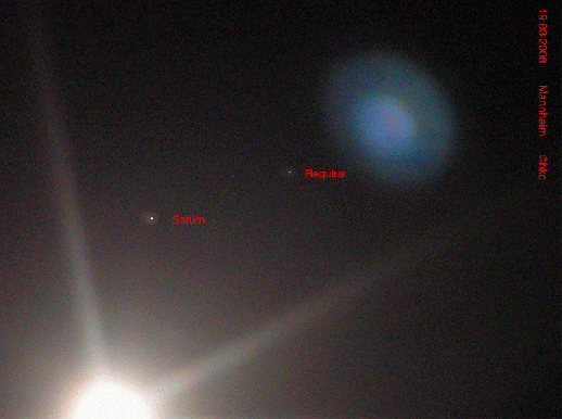 2008-03-26-Mond mit Saturn und Regulus