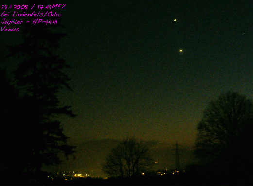 2008-11-hbb-Jupiter + Venus bei Sternbild Schütze  -  Lindenfels-Odenwald