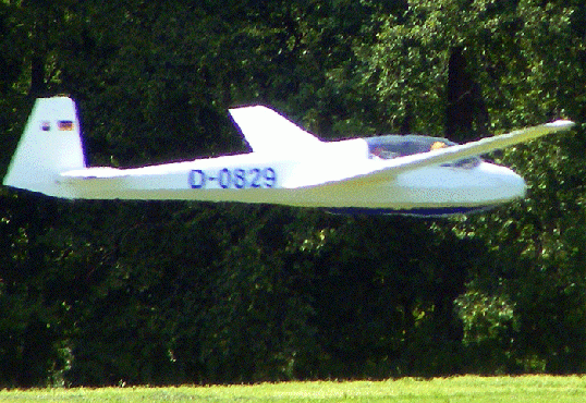 2009-08-bna-Segelflugzeug in Thermikflimmern