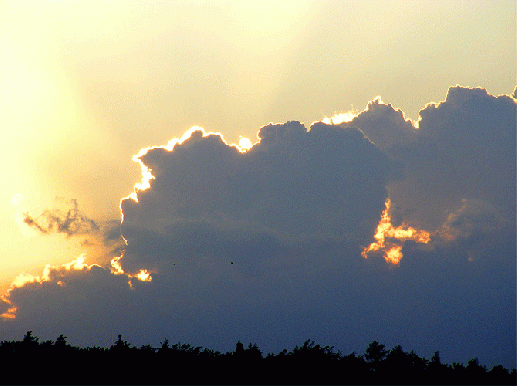 2009-08-gcc-Sonnenstrahleneffekt bei Sonnenuntergang - Odenwald