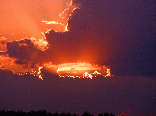 2009-08-gcdp-Sonnenstrahleneffekt bei Sonnenuntergang - Odenwald