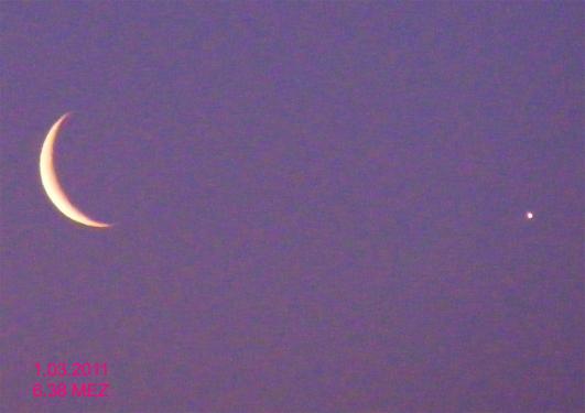 2011-03-aa-Mondsichel+Venus - Video davon hier:http://www.youtube.com/watch?v=d3eyHn6UTsU