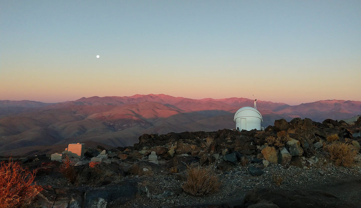 esa-s-test-bed-telescope-2-at-eso-s-la-silla-observatory-at-sunset-pillars