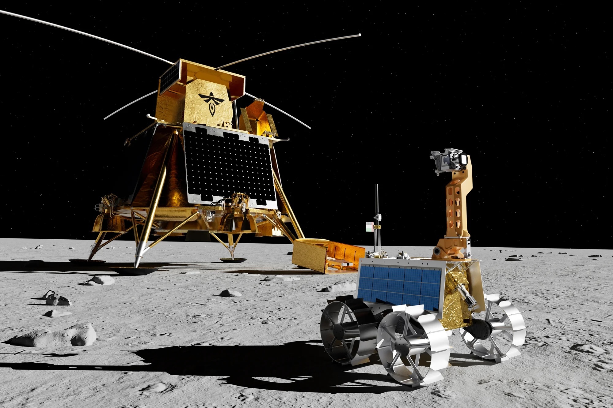 firefly-blue-ghost-2-lander-and-rashid-2-rover-on-moon