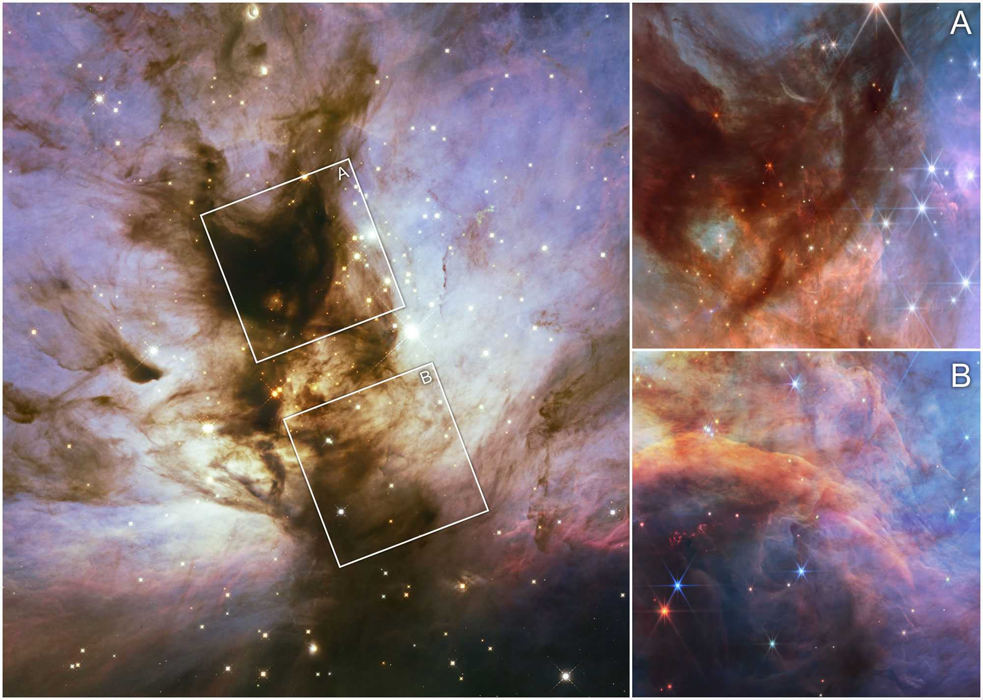 u-m-astronomers-peer-deeper-into-mysterious-flame-nebula-flame-nebula-hubble-jwst